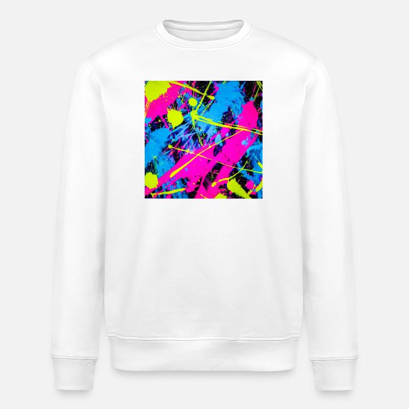 Abstrakter Neonfarbfleck - Stanley/Stella Unisex Bio-Sweatshirt ROLLER - Weiß