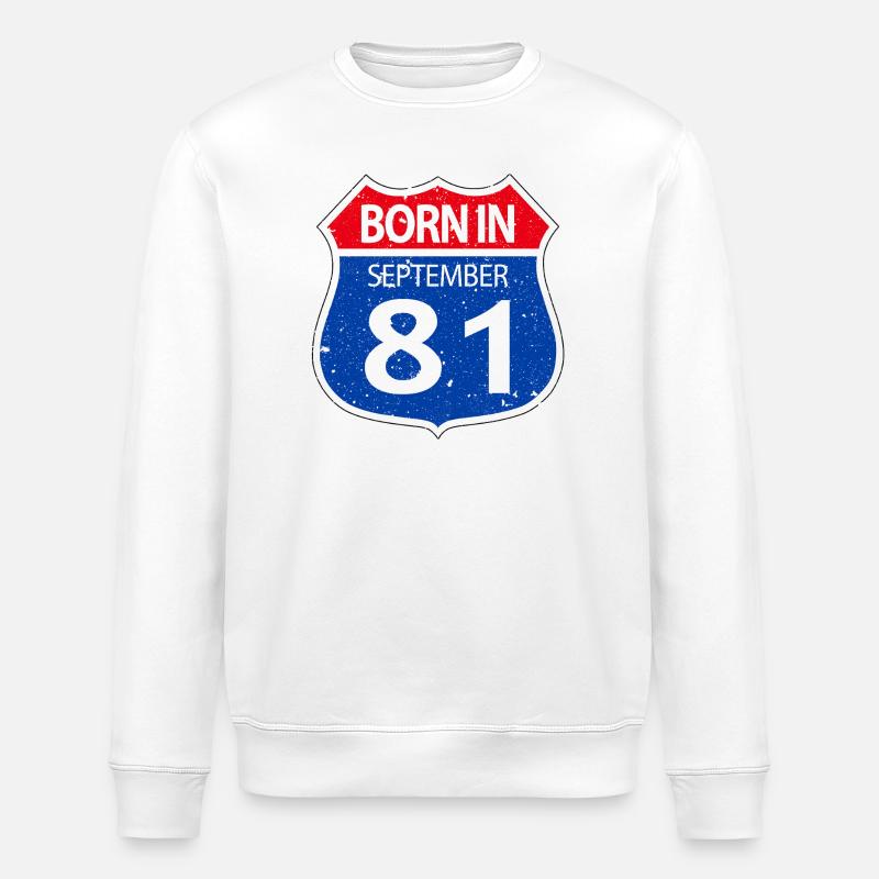 Geboren_im_September_81 - Stanley/Stella Unisex Bio-Sweatshirt ROLLER - Weiß