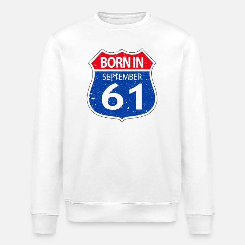 Geboren_im_September_61 - Stanley/Stella Unisex Bio-Sweatshirt ROLLER - Weiß