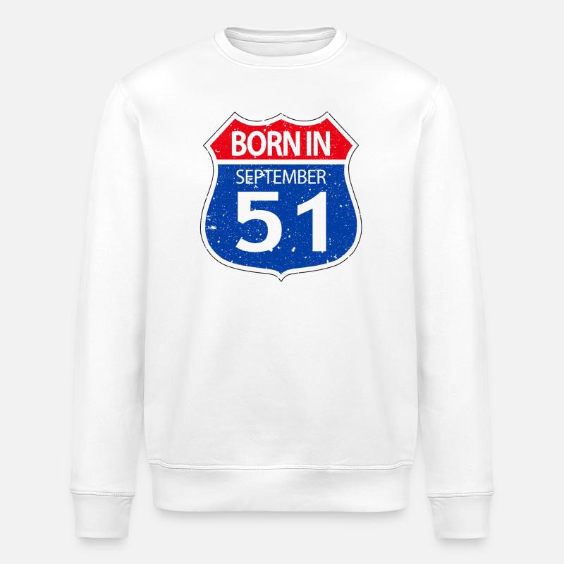 Geboren_im_September_51 - Stanley/Stella Unisex Bio-Sweatshirt ROLLER - Weiß