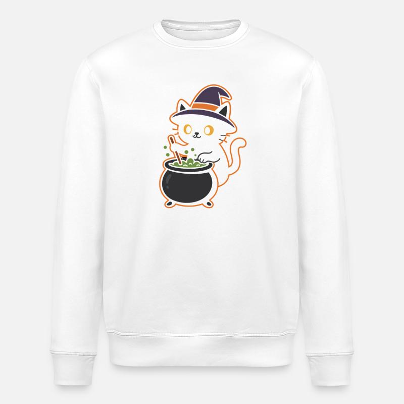 Cat Witch Potion Magic Design - Stanley/Stella ROLLER Unisex Organic Sweatshirt - white