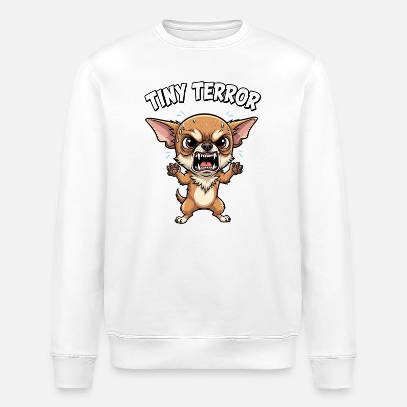 Tiny Terror – Chihuahua Design - Sweat bio ROLLER Stanley/Stella Unisexe - blanc