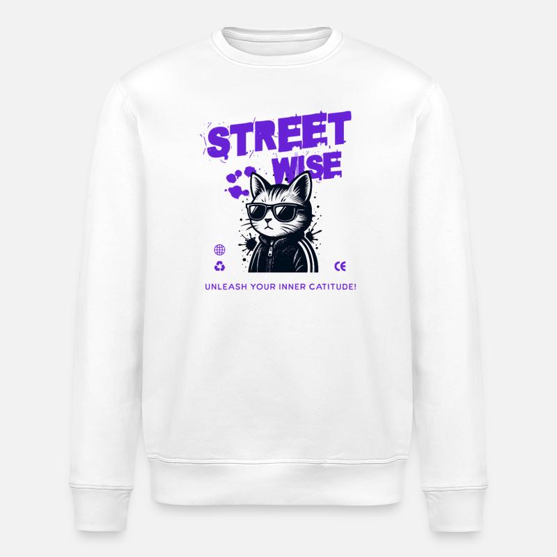 Chatours et Style Urbain - Sweat bio ROLLER Stanley/Stella Unisexe - blanc