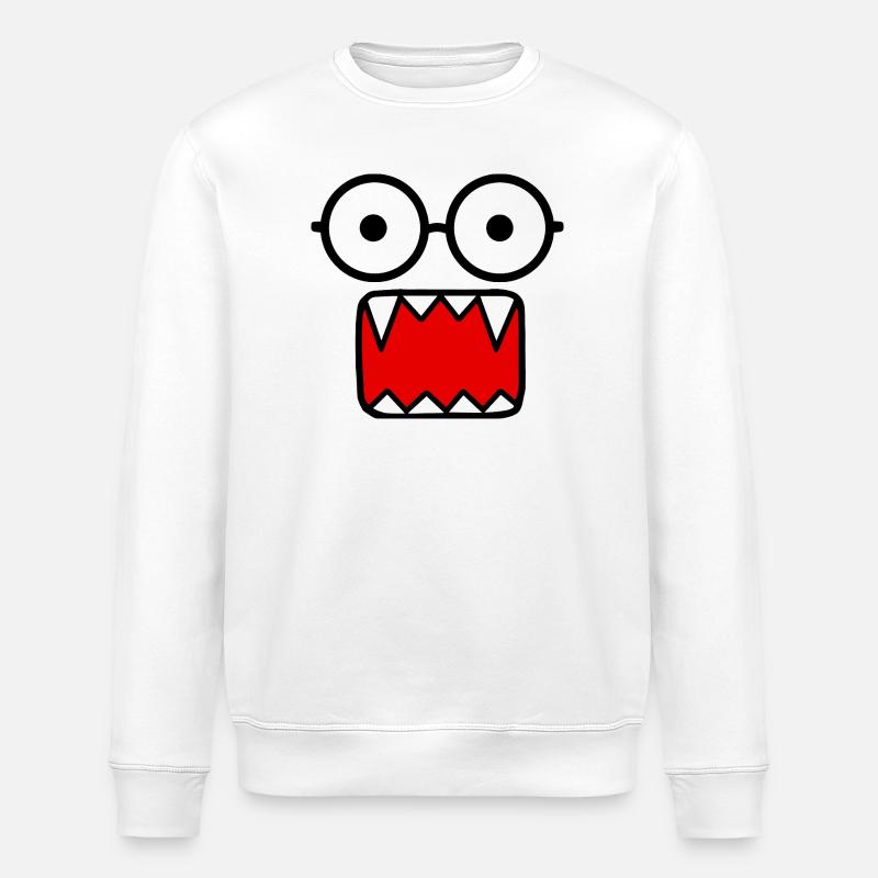Retro Y2K Monster Emo Halloween - Stanley/Stella ROLLER Unisex Organic Sweatshirt - white