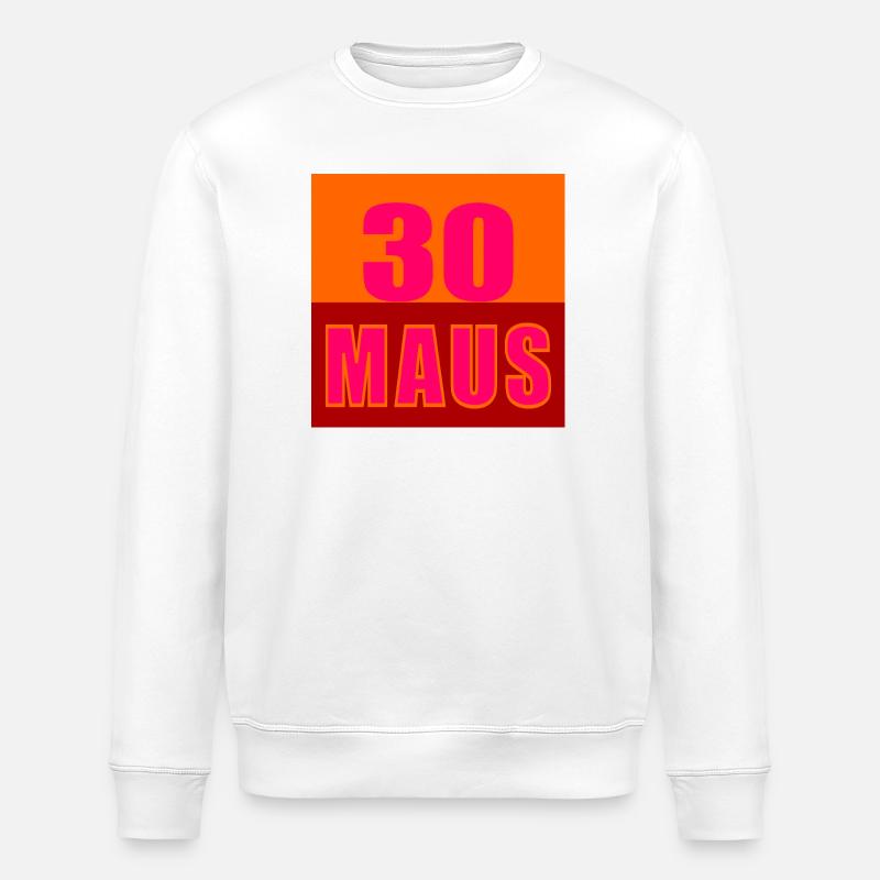 Souris 30e anniversaire - Sweat bio ROLLER Stanley/Stella Unisexe - blanc