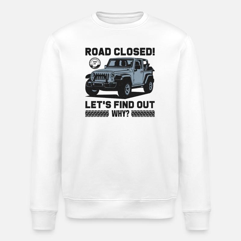 Geschlossene Straße Jeep Design - Stanley/Stella Unisex Bio-Sweatshirt ROLLER - Weiß