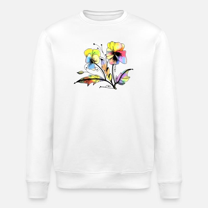 Fleur - Sweat bio ROLLER Stanley/Stella Unisexe - blanc