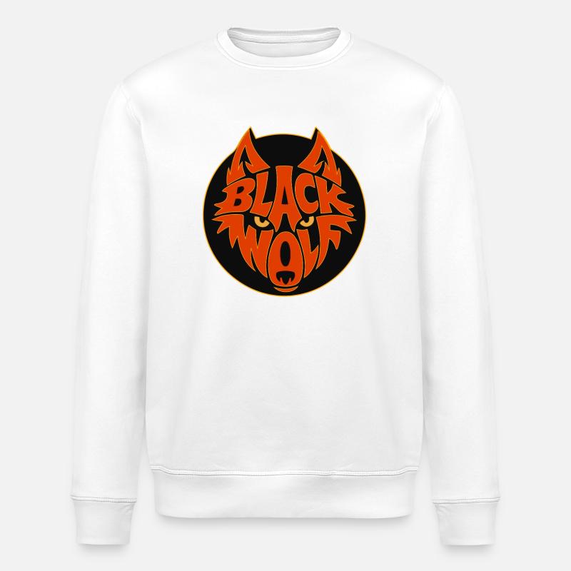Graphique rétro du loup noir - Sweat bio ROLLER Stanley/Stella Unisexe - blanc