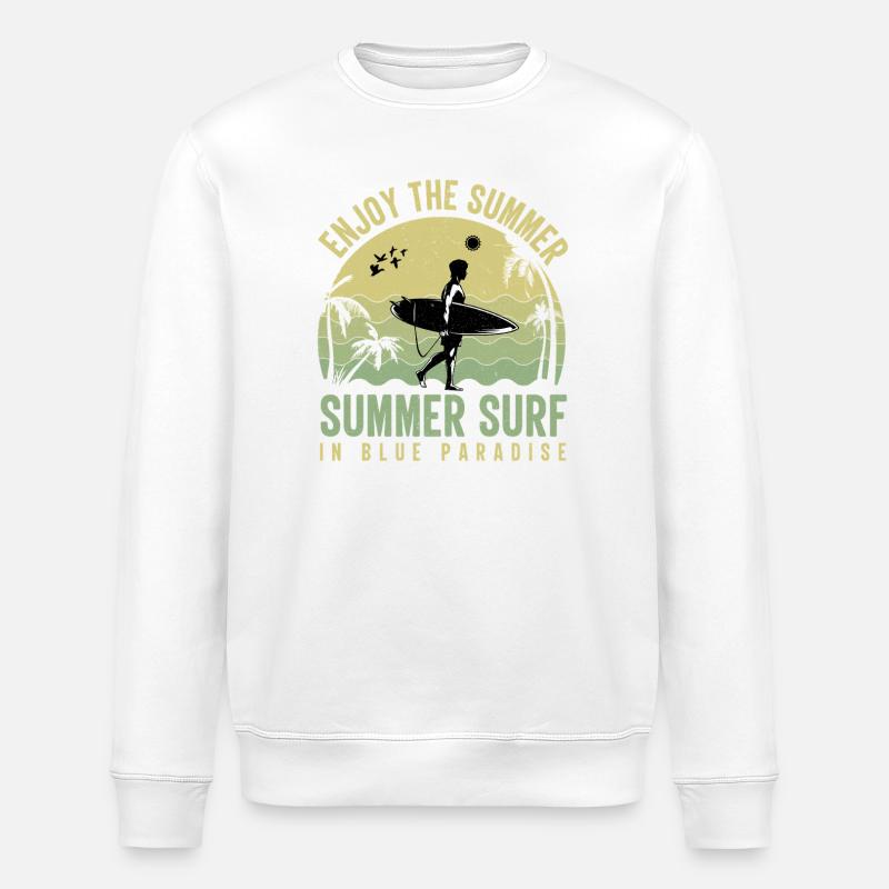 Surfeurs d’été à Blue Paradise - Sweat bio ROLLER Stanley/Stella Unisexe - blanc