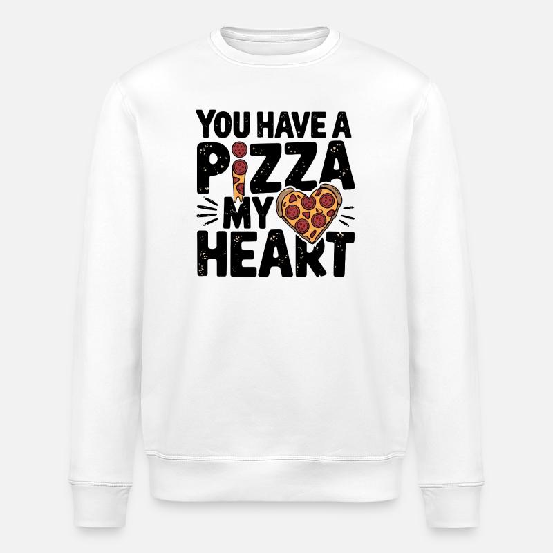 Pizza Liebe Herz Lustiger Essensliebhaber - Stanley/Stella Unisex Bio-Sweatshirt ROLLER - Weiß