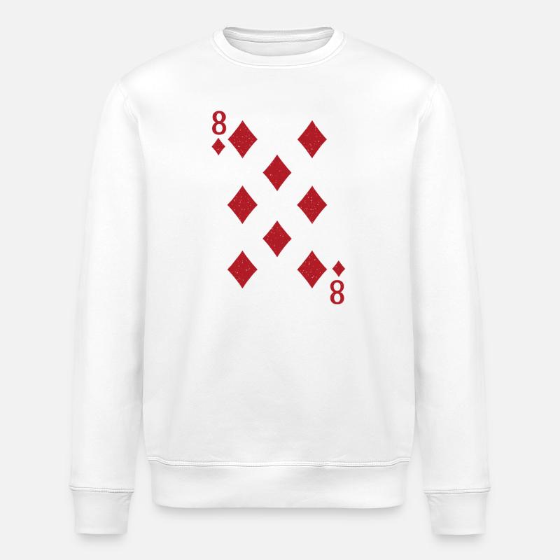 Kartenmuster 8 Karo design auf Kleidung - Stanley/Stella Unisex Bio-Sweatshirt ROLLER - Weiß