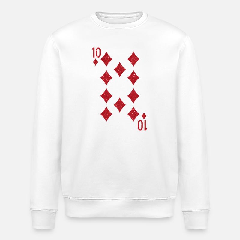 Ten Diamonds Rummy Double Head - Stanley/Stella ROLLER Unisex Organic Sweatshirt - white