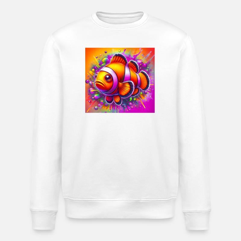 Clownfisch - Stanley/Stella Unisex Bio-Sweatshirt ROLLER - Weiß