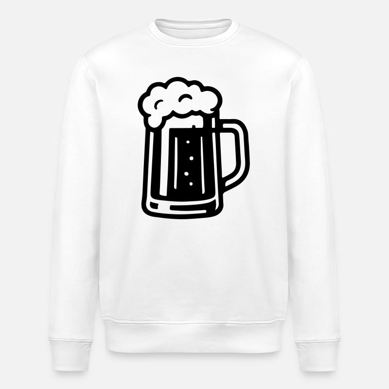 Bier Symbol Bierkrug - Stanley/Stella Unisex Bio-Sweatshirt ROLLER - Weiß