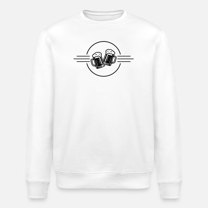 Bier Anstoßen Bierkrug - Stanley/Stella Unisex Bio-Sweatshirt ROLLER - Weiß