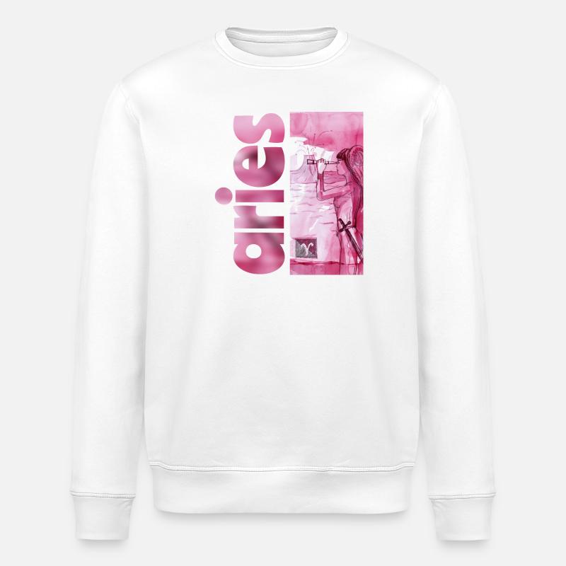  Sternzeichen Widder - Stanley/Stella Unisex Bio-Sweatshirt ROLLER - Weiß