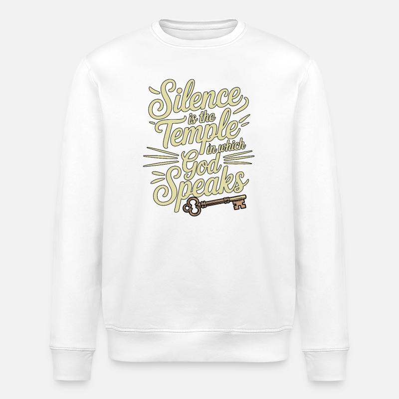 Silence – God Speaks Design - Stanley/Stella Unisex Bio-Sweatshirt ROLLER - Weiß