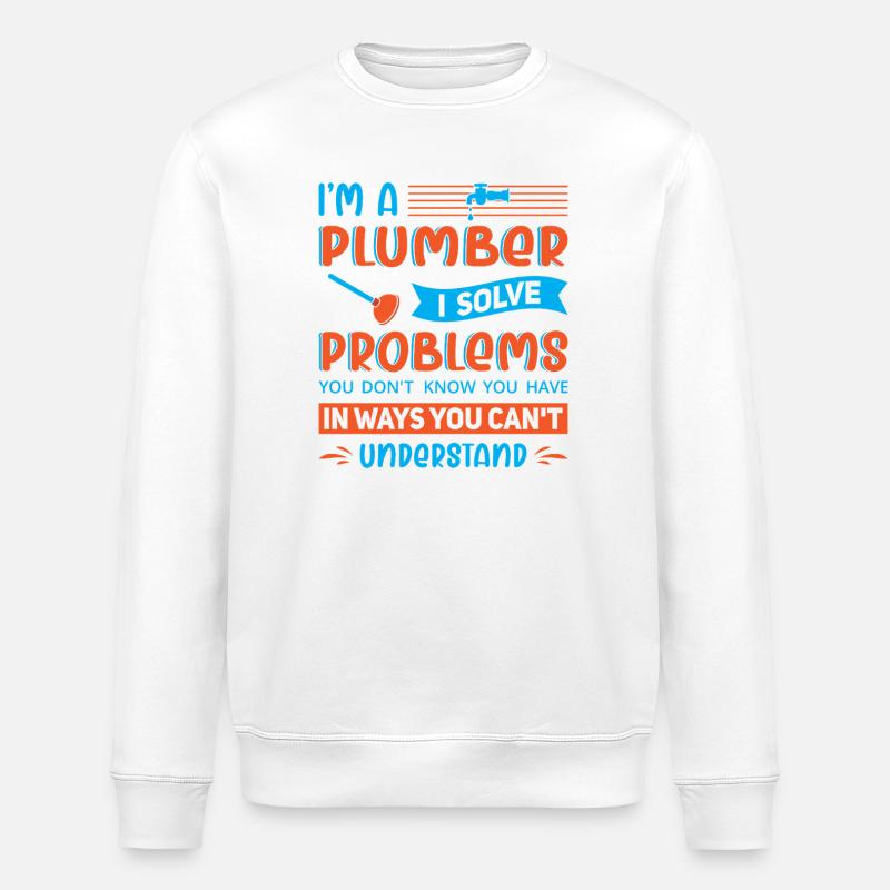 Heating Engineer Heating Construction Plumber Plumber - Stanley/Stella ROLLER Unisex Organic Sweatshirt - white