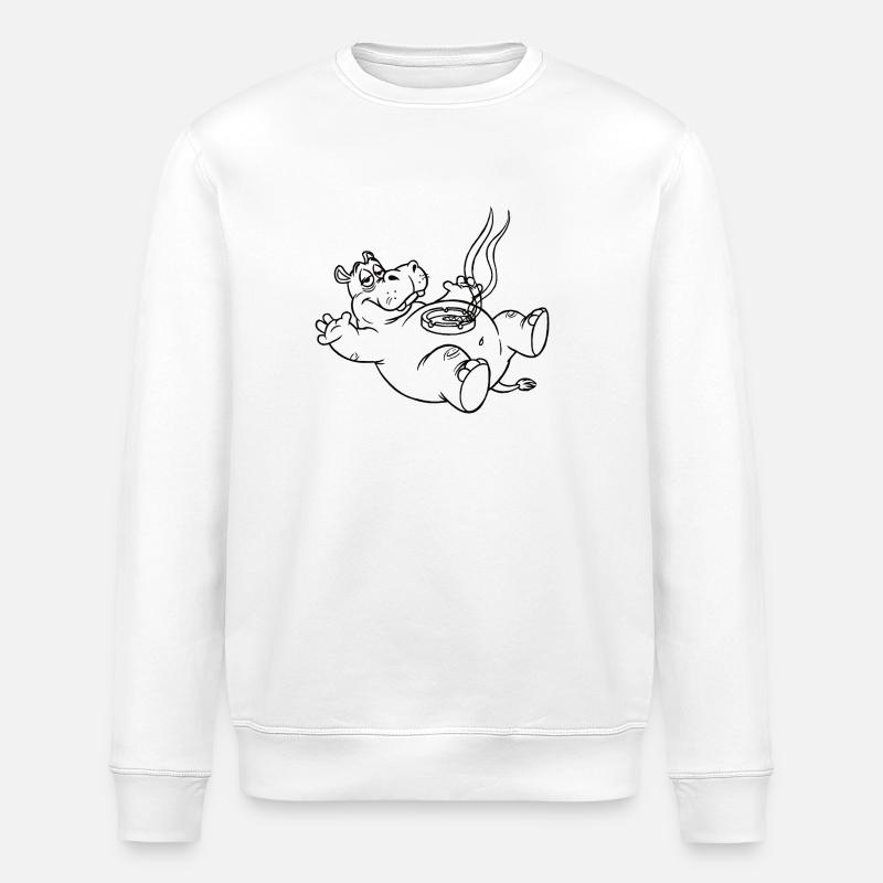 Drôle d’hippopotame - Sweat bio ROLLER Stanley/Stella Unisexe - blanc