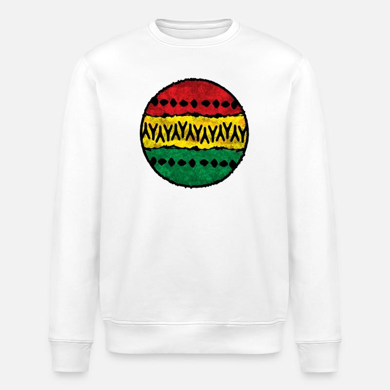 Farbige Afro-Design Baumwolltuch - Stanley/Stella Unisex Bio-Sweatshirt ROLLER - Weiß