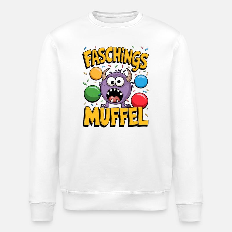 Faschingsmuffel Monster  - Stanley/Stella Unisex Bio-Sweatshirt ROLLER - Weiß