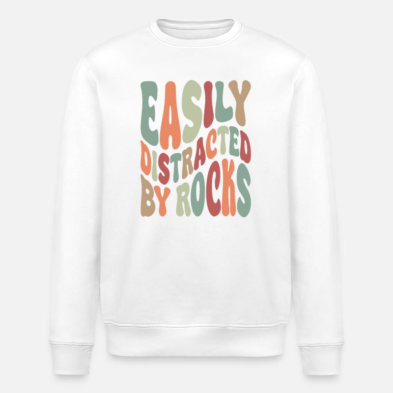 Facilement distrait par les rochers - Sweat bio ROLLER Stanley/Stella Unisexe - blanc