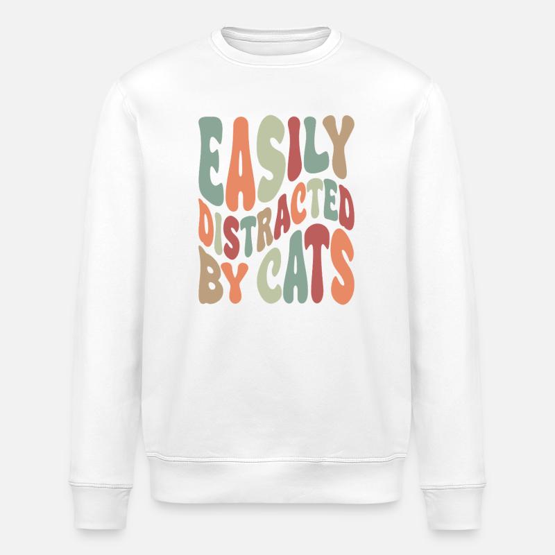 Easily Disctracted By Katzen - Stanley/Stella Unisex Bio-Sweatshirt ROLLER - Weiß