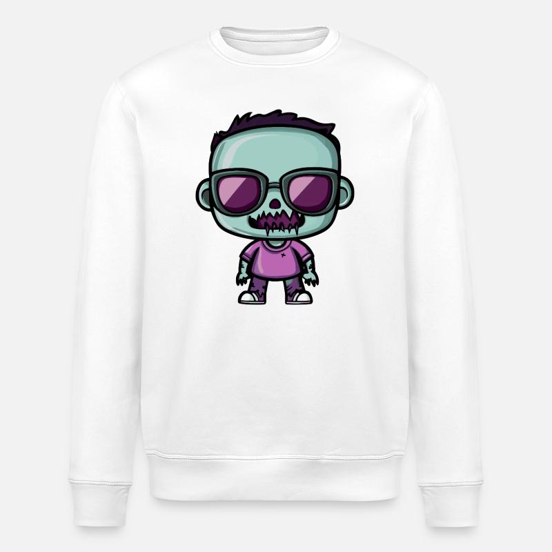 Skull Retro Sonnenbrille Design - Stanley/Stella Unisex Bio-Sweatshirt ROLLER - Weiß