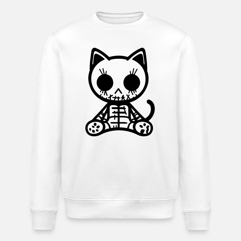 Chat Zombie - Sweat bio ROLLER Stanley/Stella Unisexe - blanc