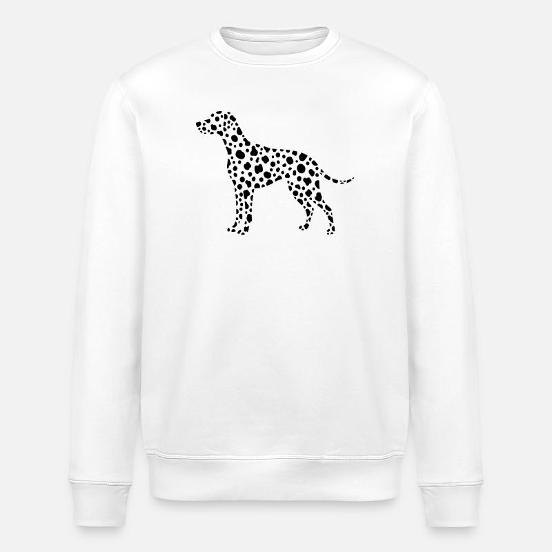 Dalmatian Silhouette Dots Design - Stanley/Stella ROLLER Unisex Organic Sweatshirt - white