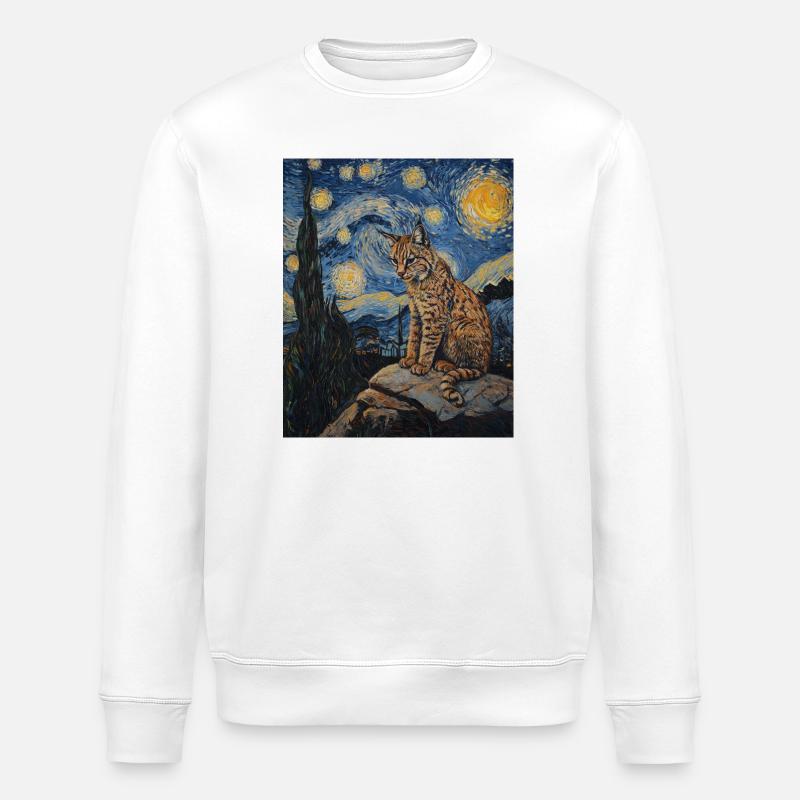 Lynx style Van Gogh étoilé - Sweat bio ROLLER Stanley/Stella Unisexe - blanc