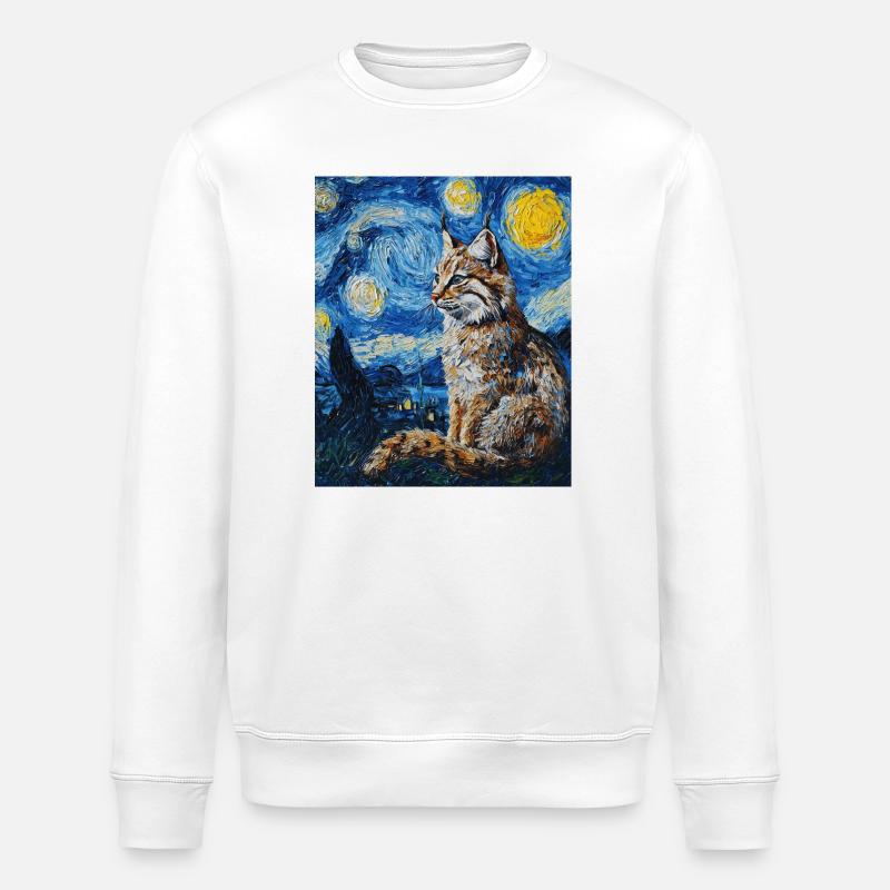 Lynx style Van Gogh étoilé - Sweat bio ROLLER Stanley/Stella Unisexe - blanc
