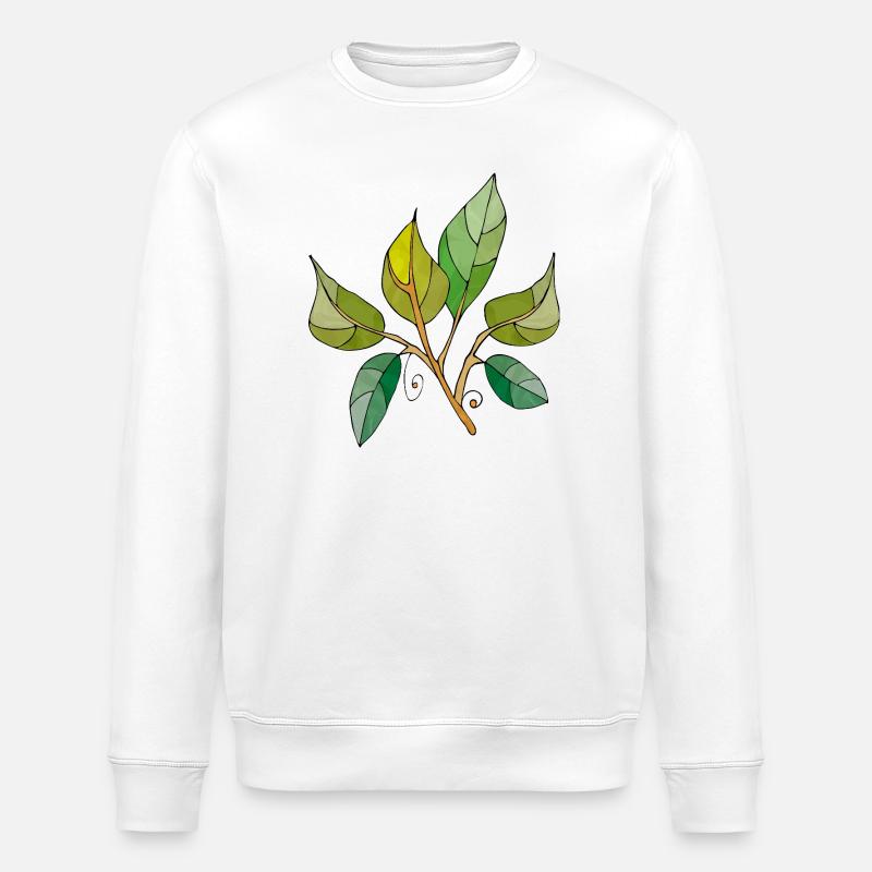 feuilles - Sweat bio ROLLER Stanley/Stella Unisexe - blanc