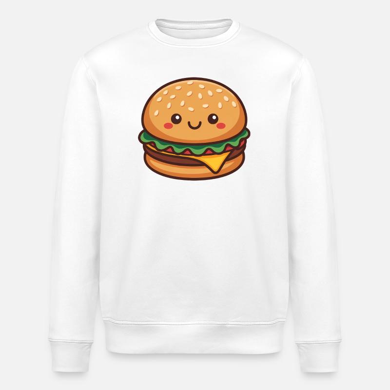 Kawaii Hamburger - Stanley/Stella Unisex Bio-Sweatshirt ROLLER - Weiß