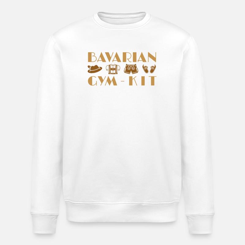 Bavarian Gym Kit Illustration - Stanley/Stella Unisex Bio-Sweatshirt ROLLER - Weiß