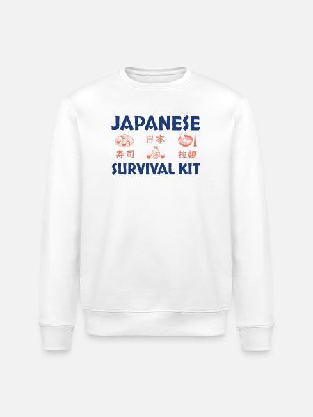 Japanese Sushi Survival Kit Design - Stanley/Stella ROLLER Unisex Organic Sweatshirt - white