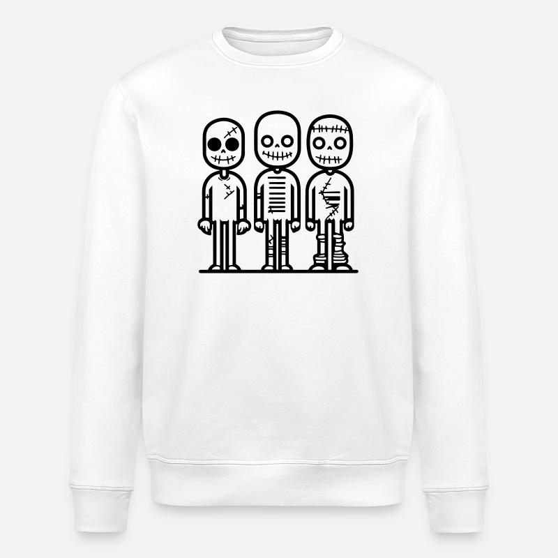 zombie_3 - Stanley/Stella ROLLER Unisex Organic Sweatshirt - white