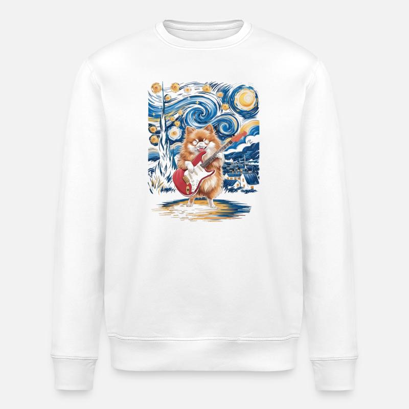 Poméranien de la nuit étoilée - Sweat bio ROLLER Stanley/Stella Unisexe - blanc