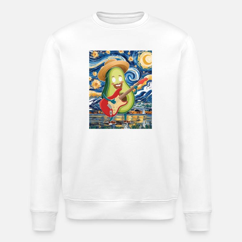 Avocado Musiker im Impressionstil - Stanley/Stella Unisex Bio-Sweatshirt ROLLER - Weiß
