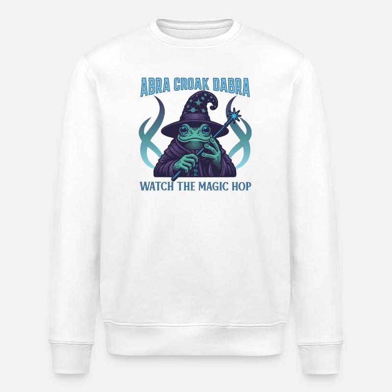 Mystical Frog Wizard T-Shirt Design - Sweat bio ROLLER Stanley/Stella Unisexe - blanc