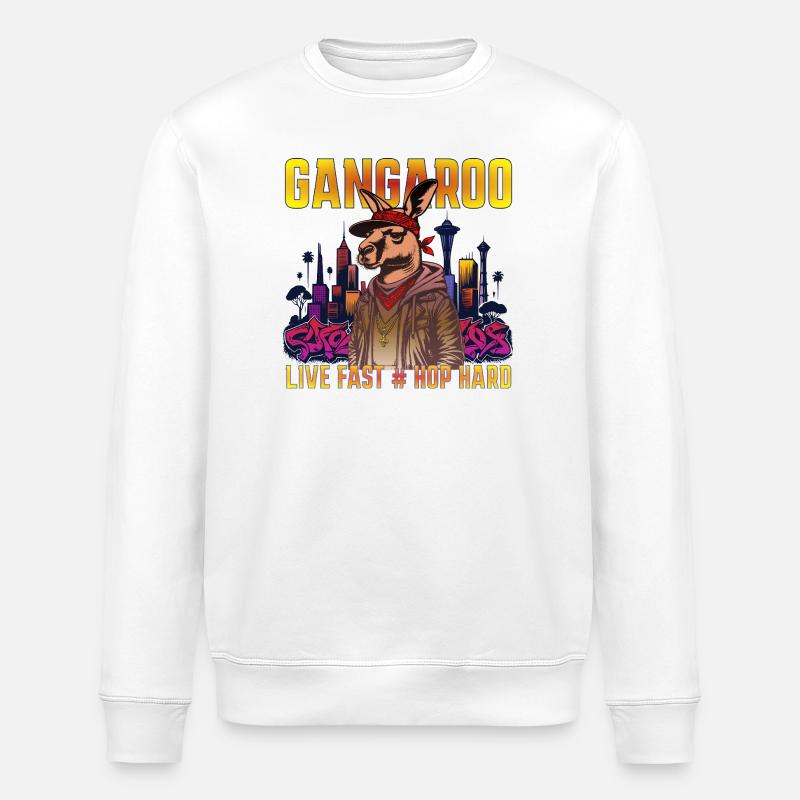 Gangaroo Design Hip Hop Urbain - Sweat bio ROLLER Stanley/Stella Unisexe - blanc