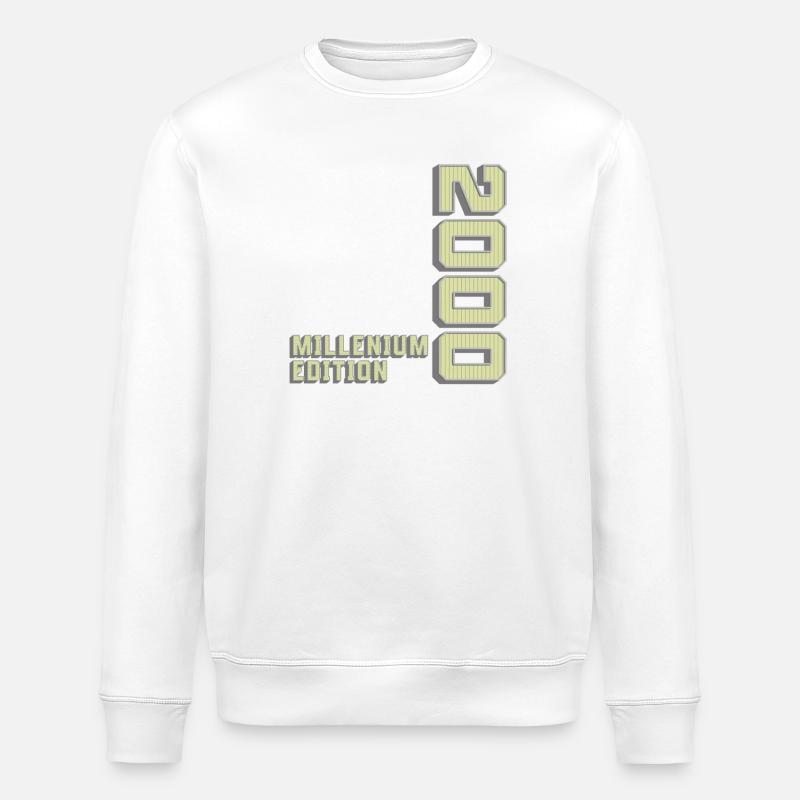 Millenium Edition, Birthday Gift 2000s - Stanley/Stella ROLLER Unisex Organic Sweatshirt - white