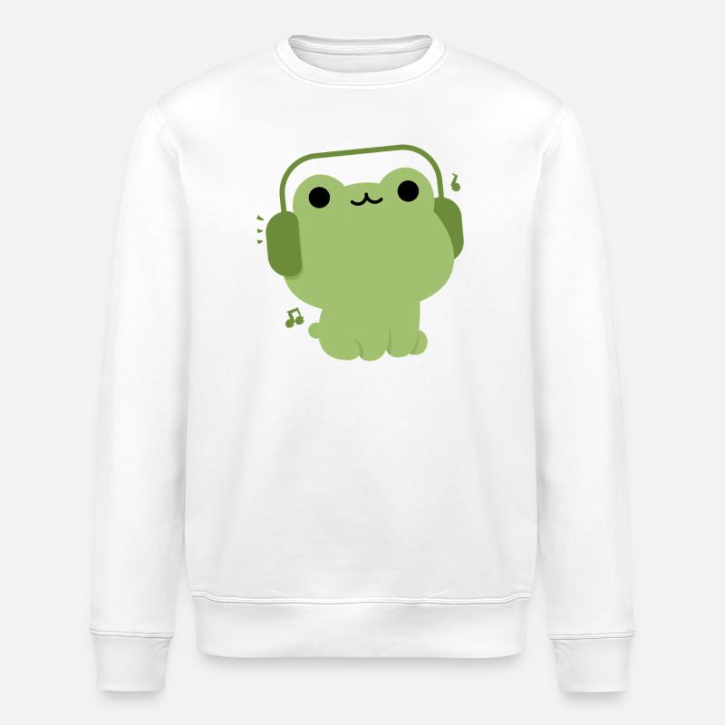 Illustration d'un casque de grenouille mignon - Sweat bio ROLLER Stanley/Stella Unisexe - blanc