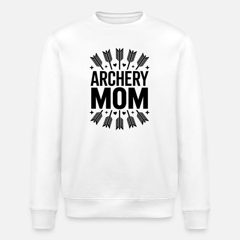 Bogenschießen Spruch Mutter Bogenschießen Geschenk - Stanley/Stella Unisex Bio-Sweatshirt ROLLER - Weiß