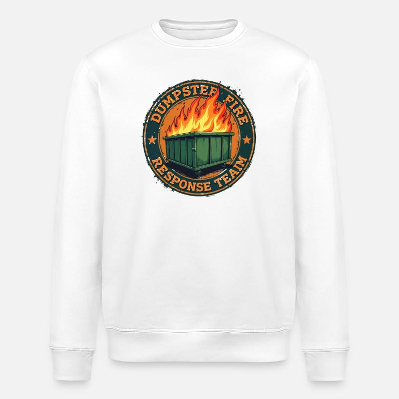 Dumpster Fire - Response Team - Stanley/Stella ROLLER Unisex Organic Sweatshirt - white
