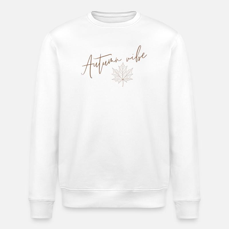 Herbststimmung - Ahornblatt auf Herbsthintergrund - Stanley/Stella Unisex Bio-Sweatshirt ROLLER - Weiß