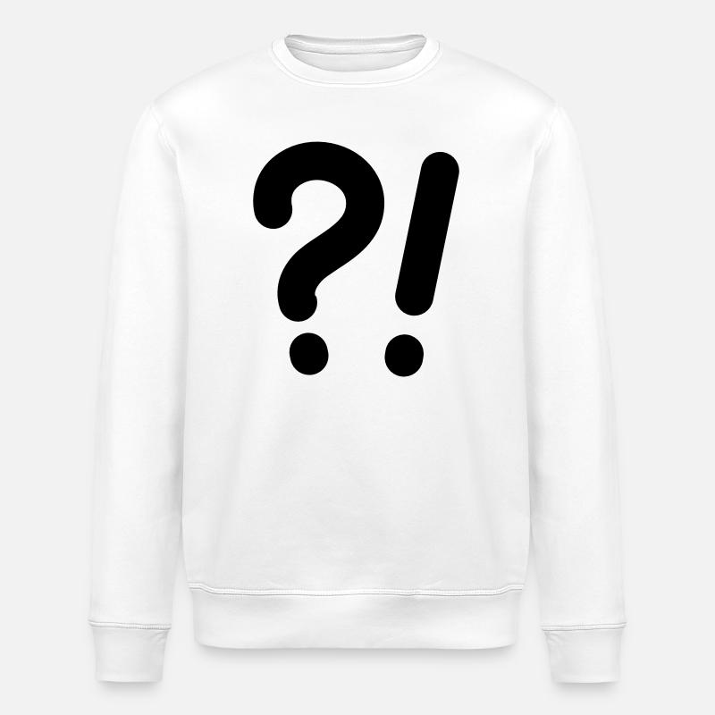 Question marks and exclamation marks - Stanley/Stella ROLLER Unisex Organic Sweatshirt - white