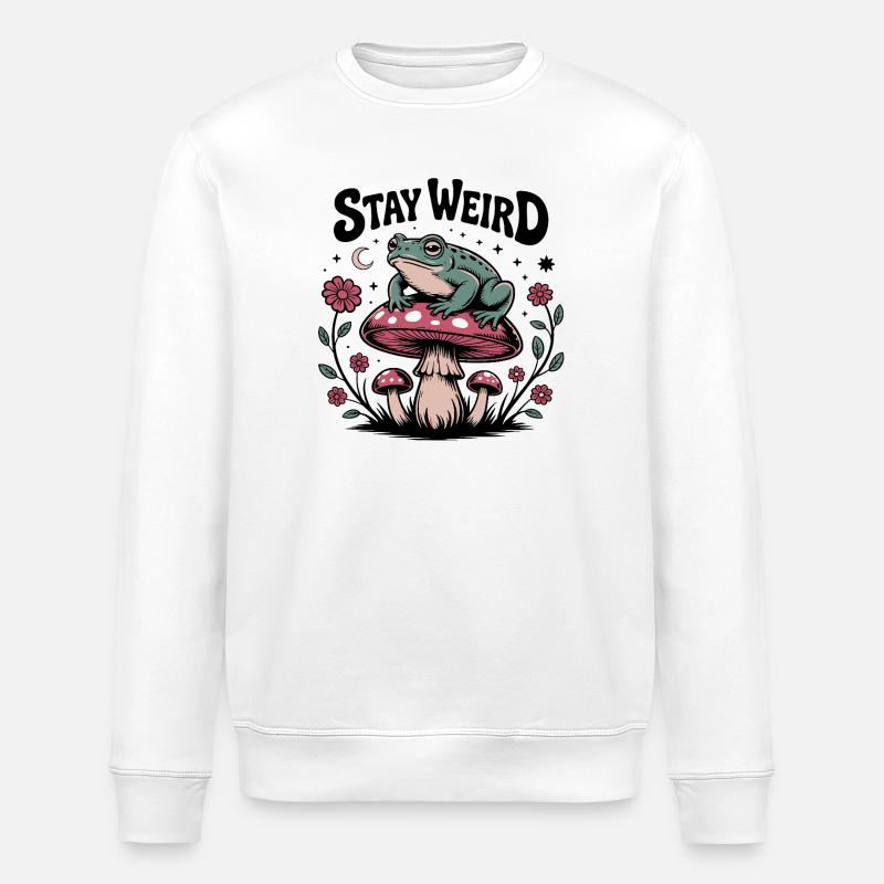 Stay Weird - Lustiger Spruch  - Stanley/Stella Unisex Bio-Sweatshirt ROLLER - Weiß