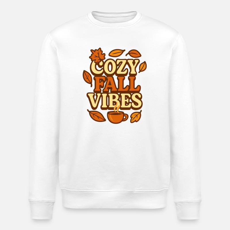 Cozy Fall Vibes - Stanley/Stella ROLLER Unisex Organic Sweatshirt - white