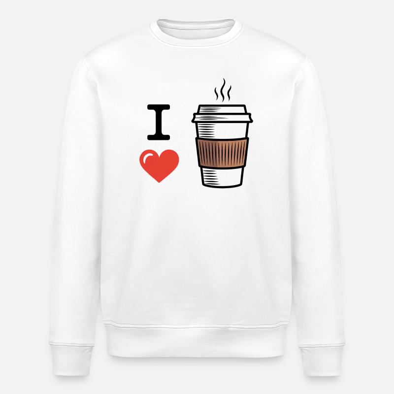 Ich liebe Kaffee - Stanley/Stella Unisex Bio-Sweatshirt ROLLER - Weiß